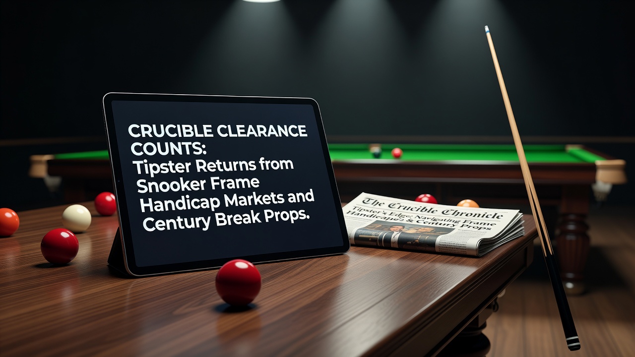 Snooker players competing at the Crucible Theatre during a high-stakes frame with handicap betting indicators overlaid