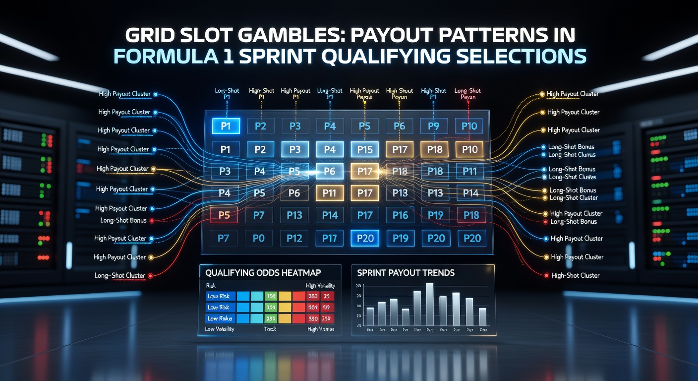 Chart displaying ROI trends for F1 sprint qualifying grid slot bets across various track types, with bars comparing pole to mid-pack positions from 2021-2025 data