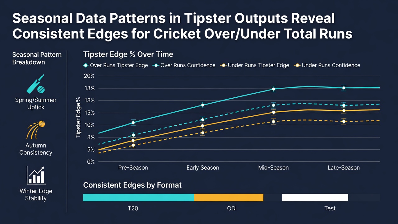 Data visualization of T20 night match run totals with seasonal tipster edge indicators and league comparisons