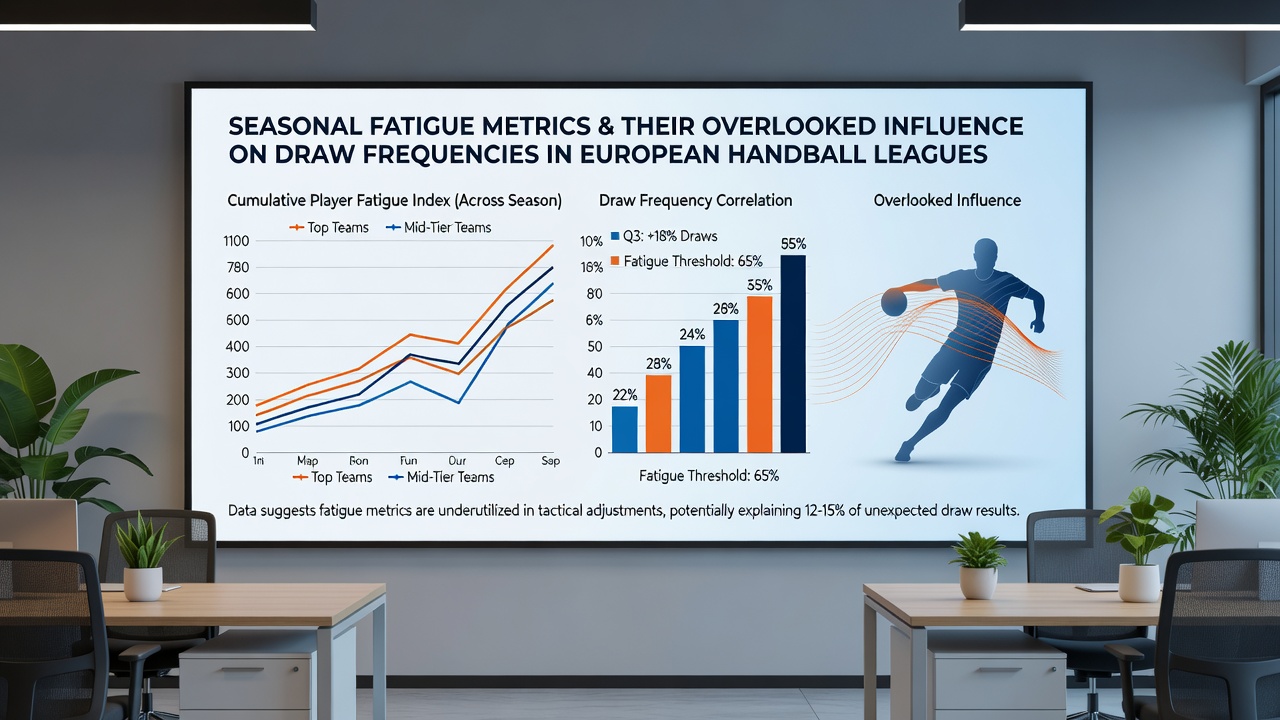 Handball match statistics chart showing draw frequency trends over a full season
