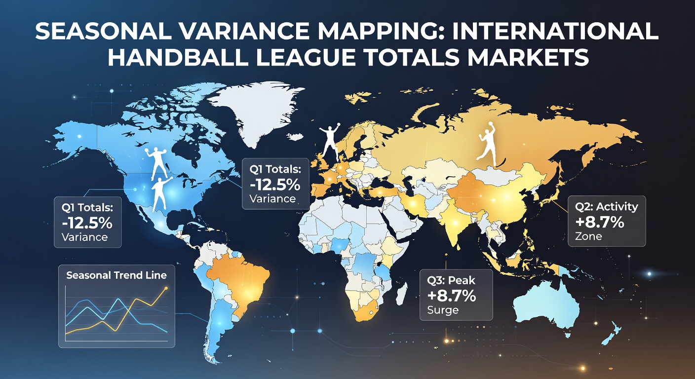 Data visualization showing seasonal trends in handball league totals across multiple international competitions
