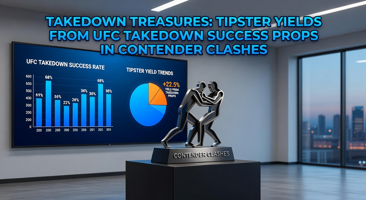 UFC fighter executing a takedown on opponent in intense contender matchup, highlighting grappling action central to prop bets