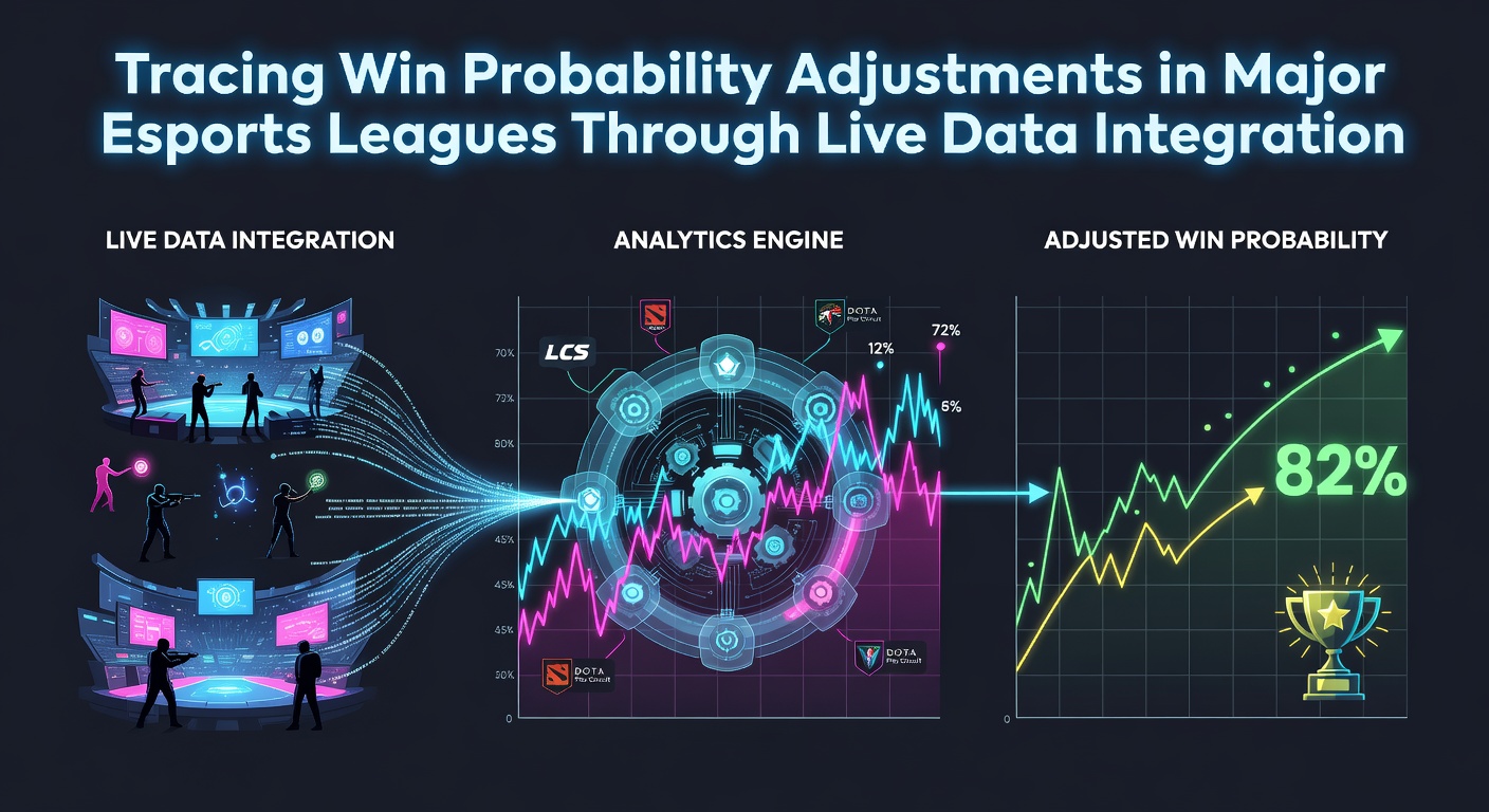 Live data streams feeding into esports win probability models during a professional match