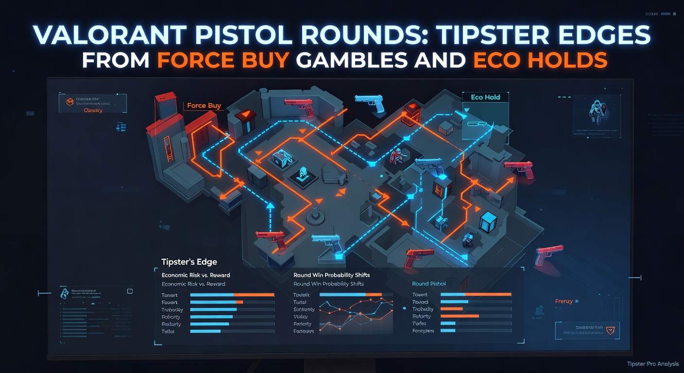 Graph displaying tipster profit curves from Valorant pistol round bets, highlighting peaks in force buy and eco hold predictions during VCT 2026