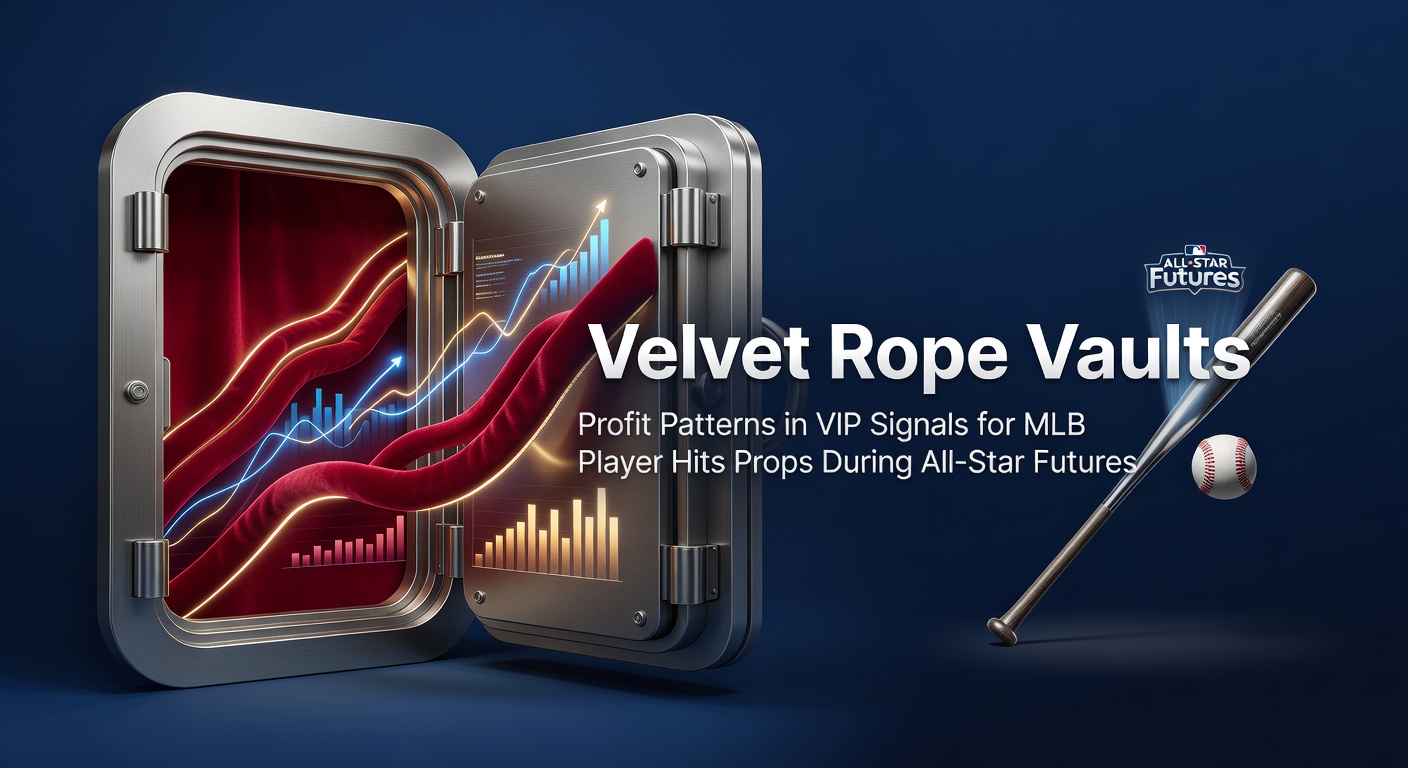 Dashboard displaying VIP tipster signals for MLB player hits props during All-Star Futures, highlighting profit charts and strike rates